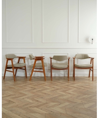Set of 4 Teak Rare 'Model 42' dining chairs by Erik Kirkegaard for Høng Stolefabrik, Denmark,