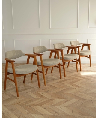 Set of 4 Teak Rare 'Model 42' dining chairs by Erik Kirkegaard for Høng Stolefabrik, Denmark,