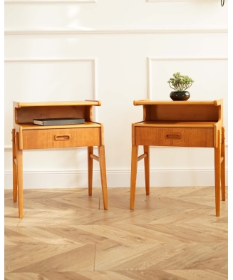 Pair of Vintage Mid-Century Bedside Tables, Sweden, 1960s