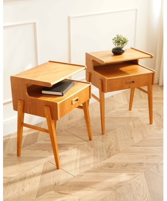 Pair of Vintage Mid-Century Bedside Tables, Sweden, 1960s