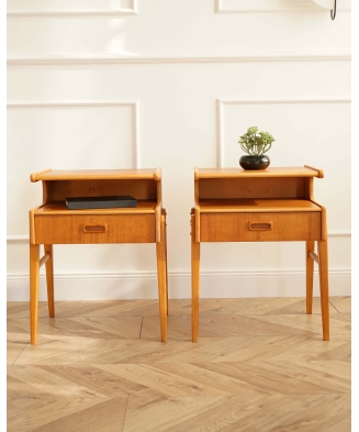 Pair of Vintage Mid-Century Bedside Tables, Sweden, 1960s