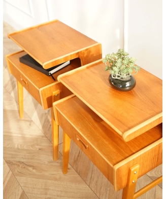 Pair of Vintage Mid-Century Bedside Tables, Sweden, 1960s