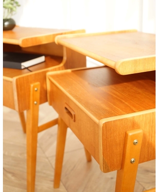 Pair of Vintage Mid-Century Bedside Tables, Sweden, 1960s