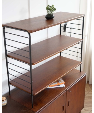 Mid-Century style 3-piece teak bookcase system with writing desk, Sweden, 1950s/60s