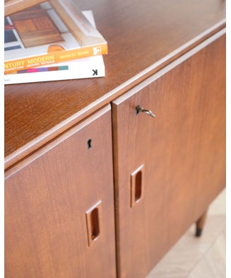 Mid-Century style 3-piece teak bookcase system with writing desk, Sweden, 1950s/60s