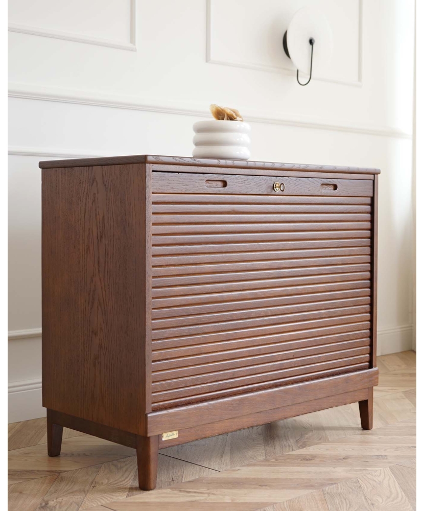 Vintage oak home office cabinet by Angarths, Denmark 1960s.