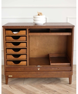 Vintage oak home office cabinet by Angarths, Denmark 1960s.