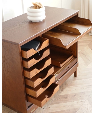 Vintage oak home office cabinet by Angarths, Denmark 1960s.