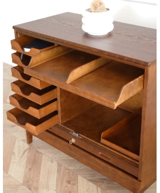 Vintage oak home office cabinet by Angarths, Denmark 1960s.