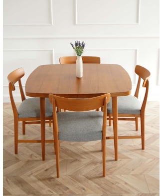 Teak Dining table and set of 4 chairs by Skaraborgs Möbelindustri Tibro, Sweden 1960s