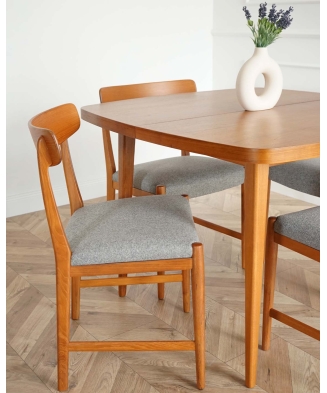 Teak Dining table and set of 4 chairs by Skaraborgs Möbelindustri Tibro, Sweden 1960s