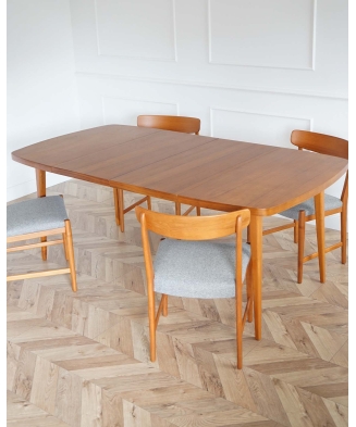 Teak Dining table and set of 4 chairs by Skaraborgs Möbelindustri Tibro, Sweden 1960s