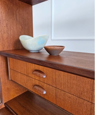 Mid-Century Teak Bookcase with Pull-Out Writing Desk, 1960s