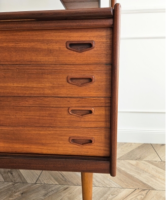 Mid-Century Teak Bookcase with Pull-Out Writing Desk, 1960s
